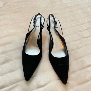 Y2k black pointed toe heels